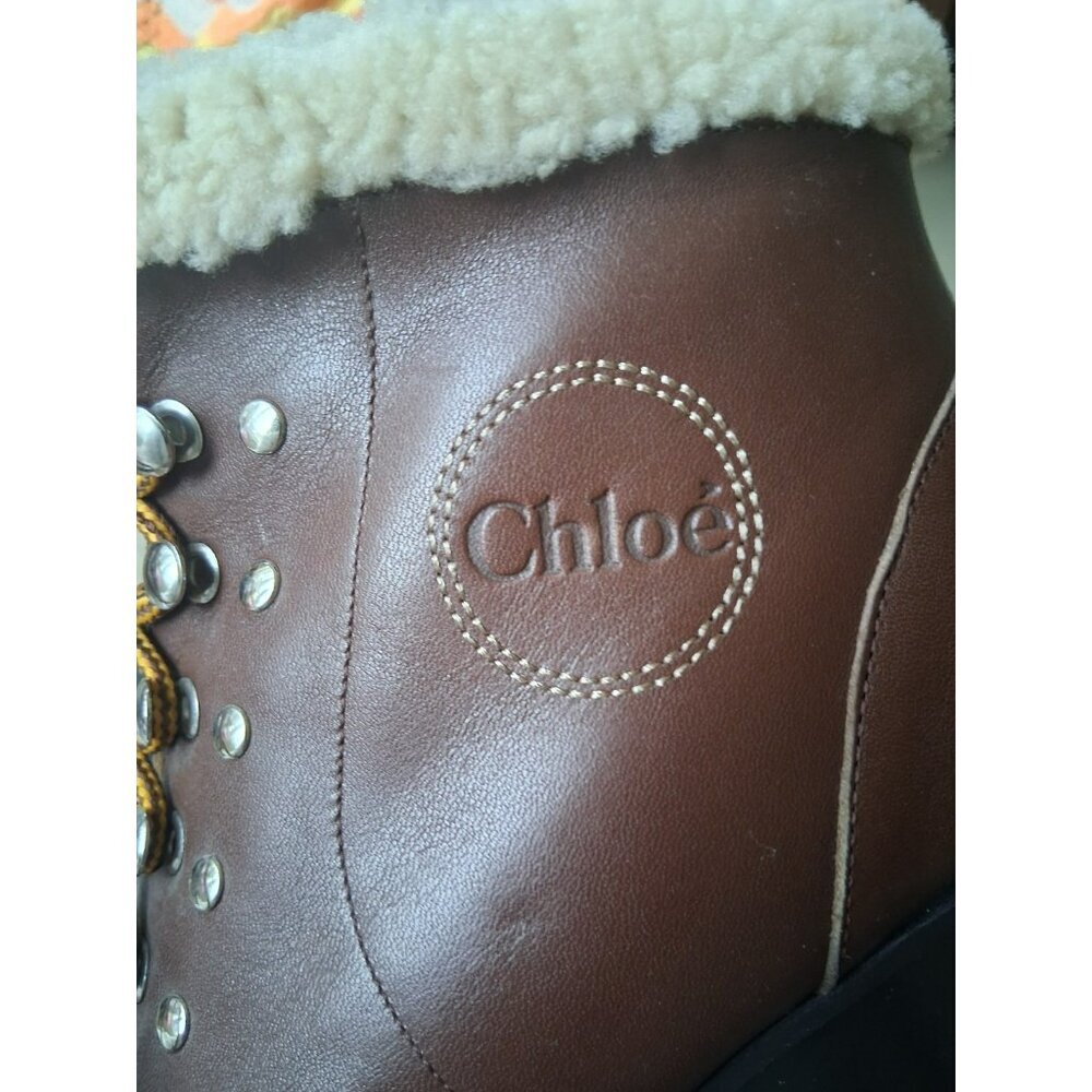 Chloe Rylee Shearling-lined leather ankle boots EU size 40, 9 - Picture 3 of 4